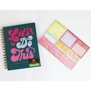 NWT Guided fitness journal and motivational sticky notes set
